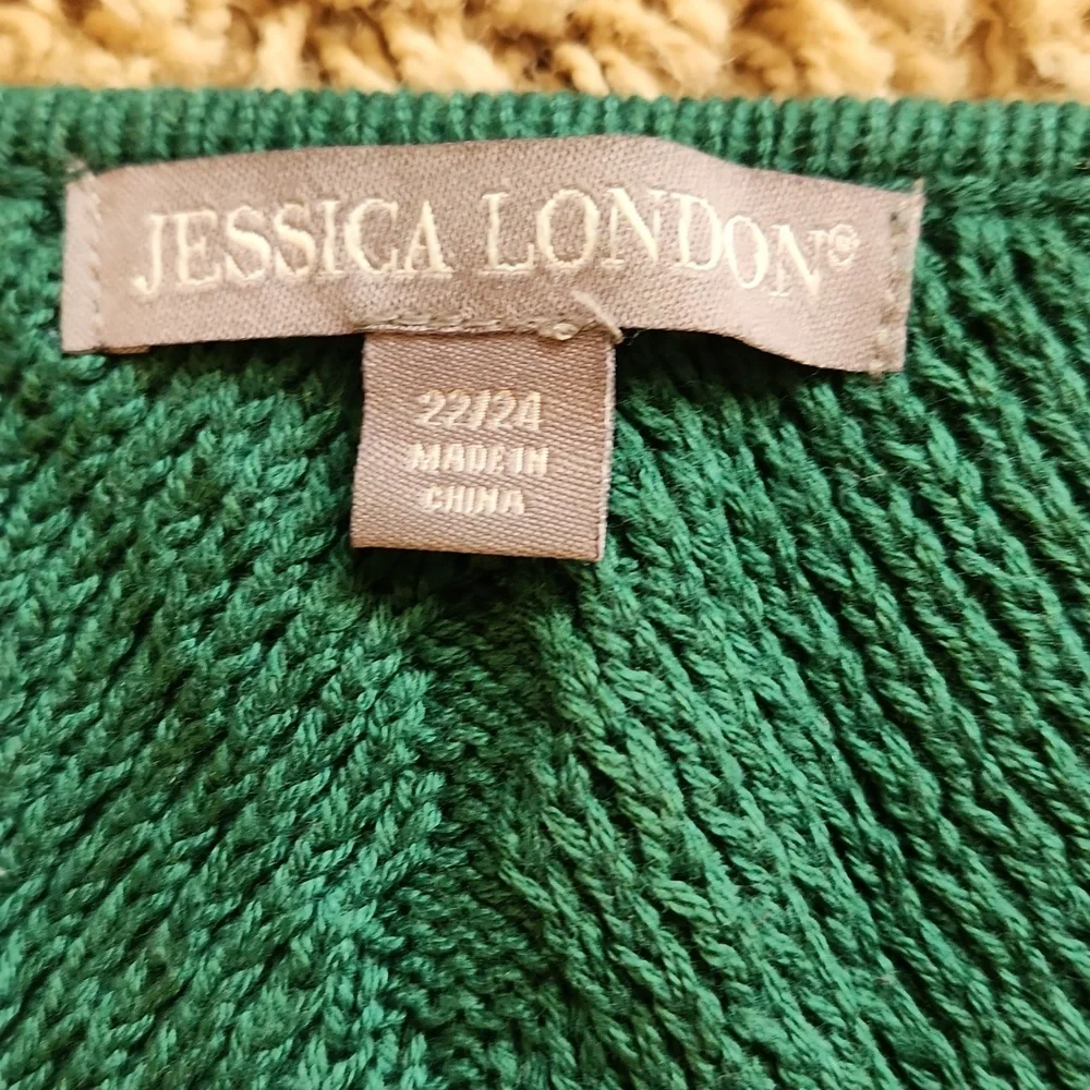 Jessica London Teal Ribbed Women's Sweater - Picture 4 of 7